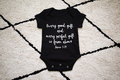 James 1:17 Organic Short Sleeve Bodysuit | GOTS Certified Organic Cotton