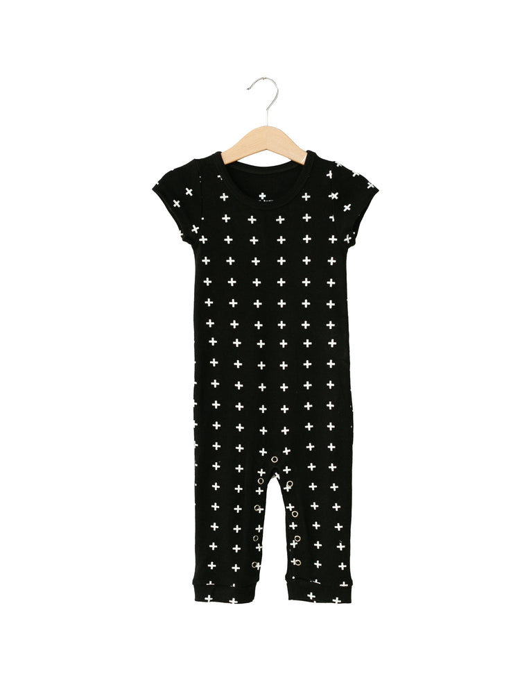
                  
                    Load image into Gallery viewer, Organic Short Sleeve Jumpsuit with Explorer Back -  Prints
                  
                