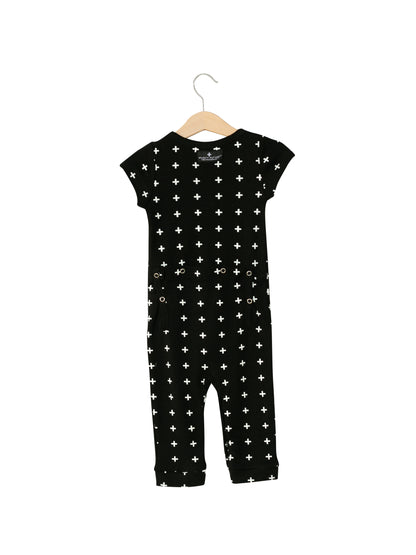 Organic Short Sleeve Explorer Back Jumpsuit | GOTS Certified Organic Cotton | Signature Prints