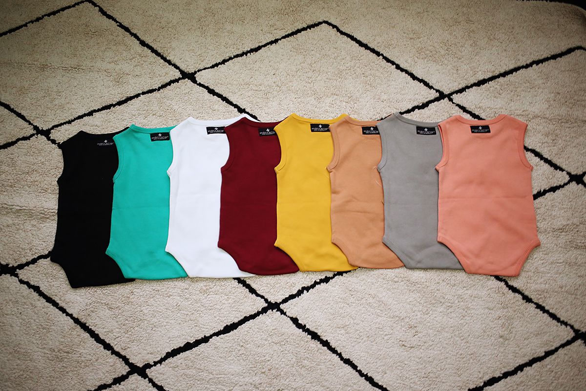 Organic Baby Tank Bodysuit | GOTS Certified Organic Cotton | Solid Colors