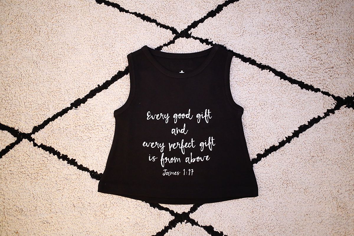 James 1:17 organic baby and kids tank by Modern Burlap