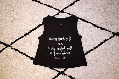 James 1:17 organic baby and kids tank by Modern Burlap