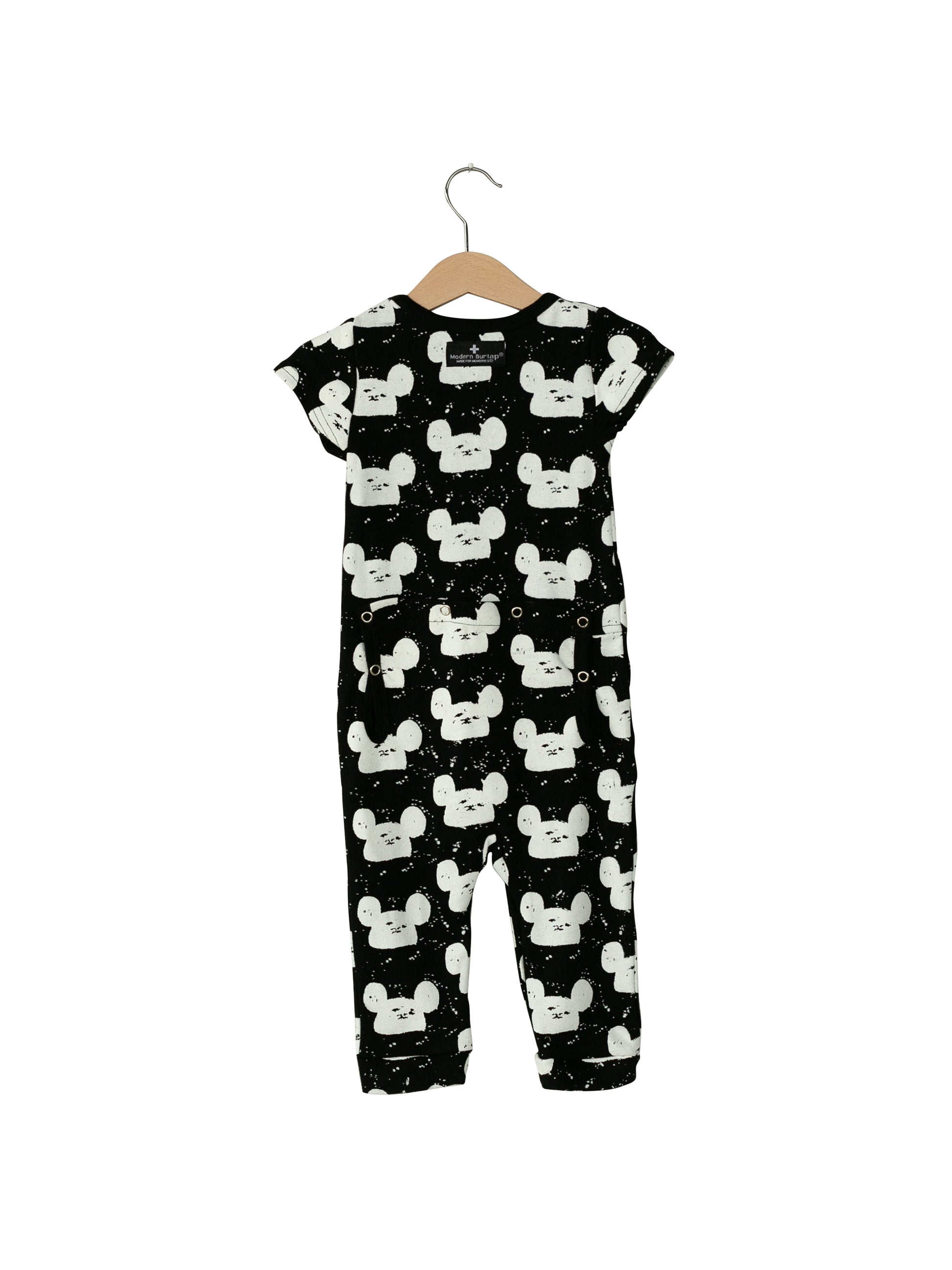 Organic Short Sleeve Explorer Back Jumpsuit | GOTS Certified Organic Cotton | Signature Prints