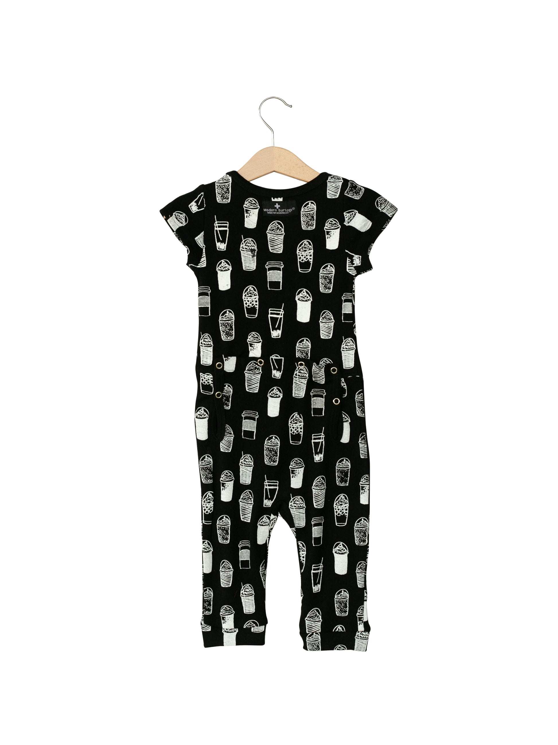 Organic Short Sleeve Explorer Back Jumpsuit | GOTS Certified Organic Cotton | Signature Prints