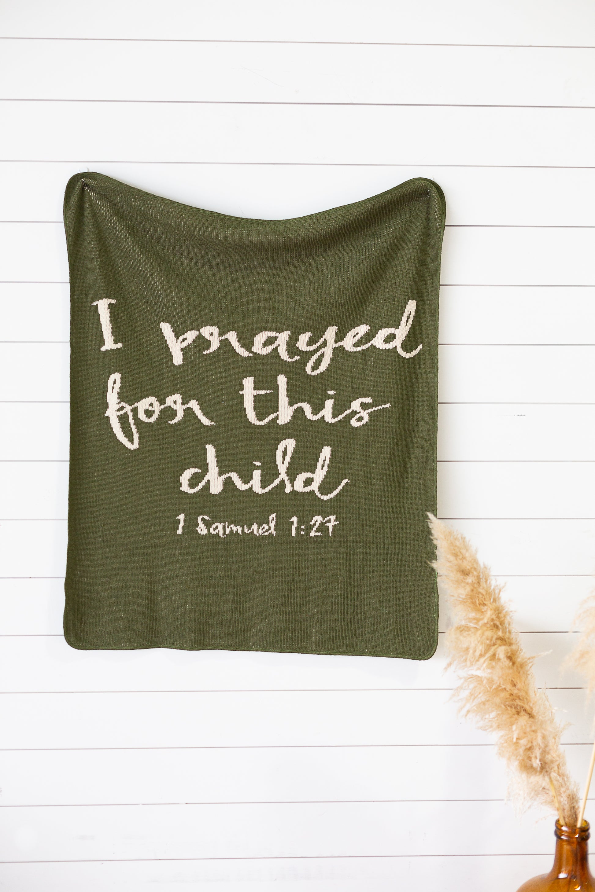 I Prayed for This Child Recycled Cotton Throw Blanket | Made in USA