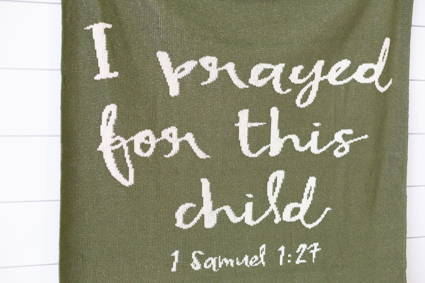 I Prayed for This Child Recycled Cotton Throw Blanket | Made in USA