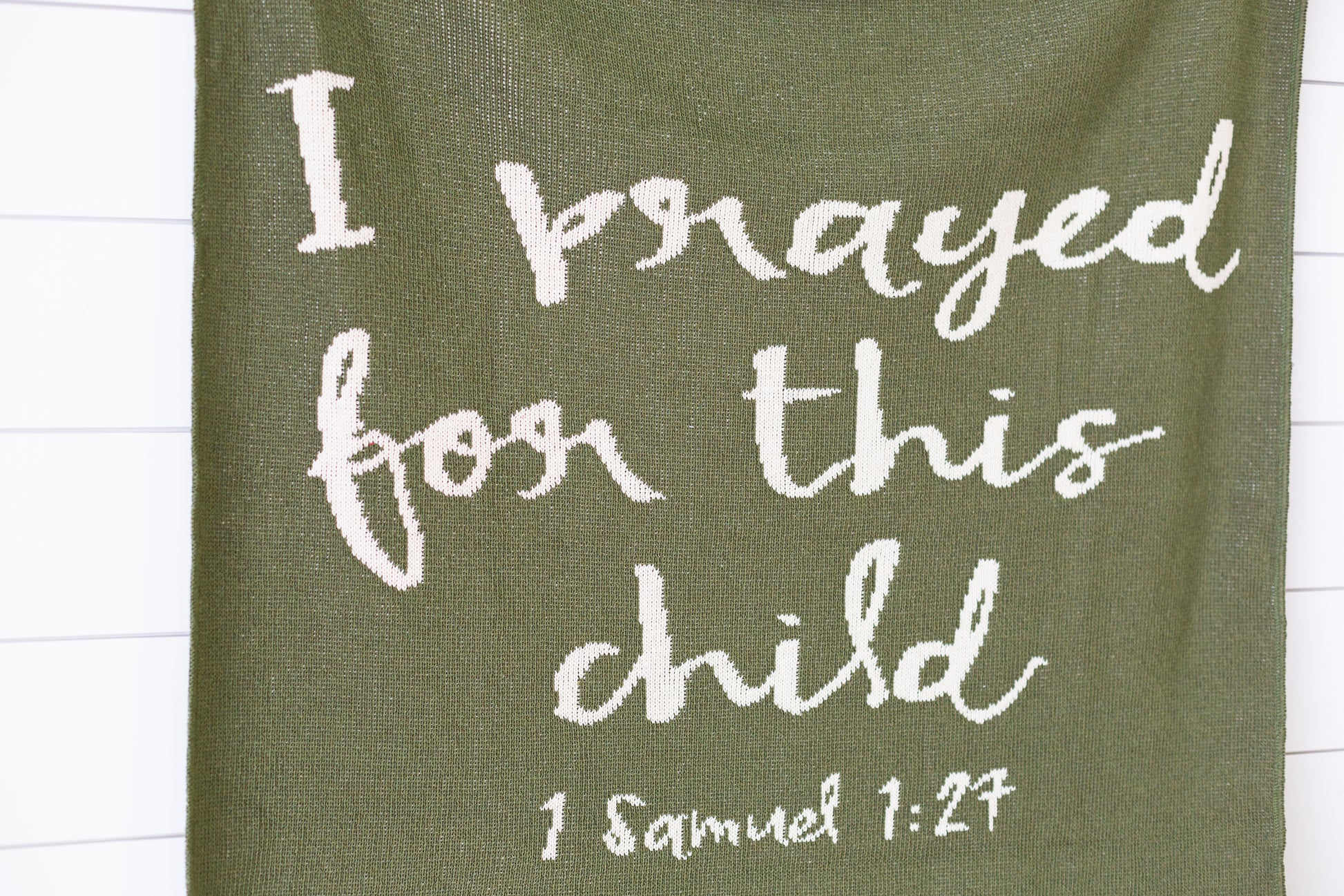 I Prayed for This Child Recycled Cotton Throw Blanket | Made in USA