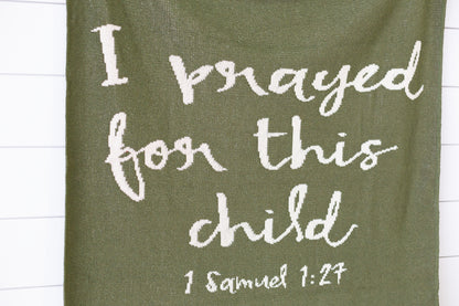 I Prayed for This Child Recycled Cotton Throw Blanket | Made in USA