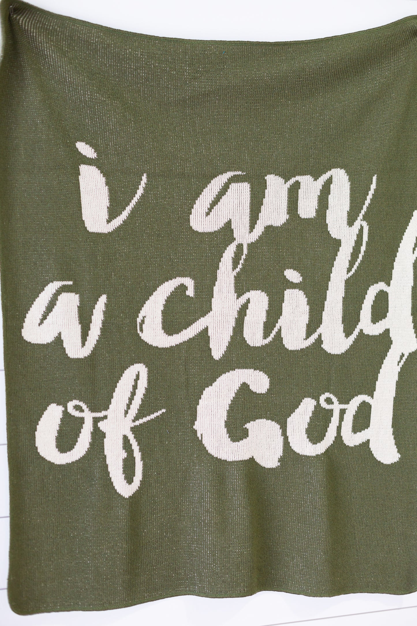 I Am a Child of God Recycled Cotton Throw Blanket | Made in USA