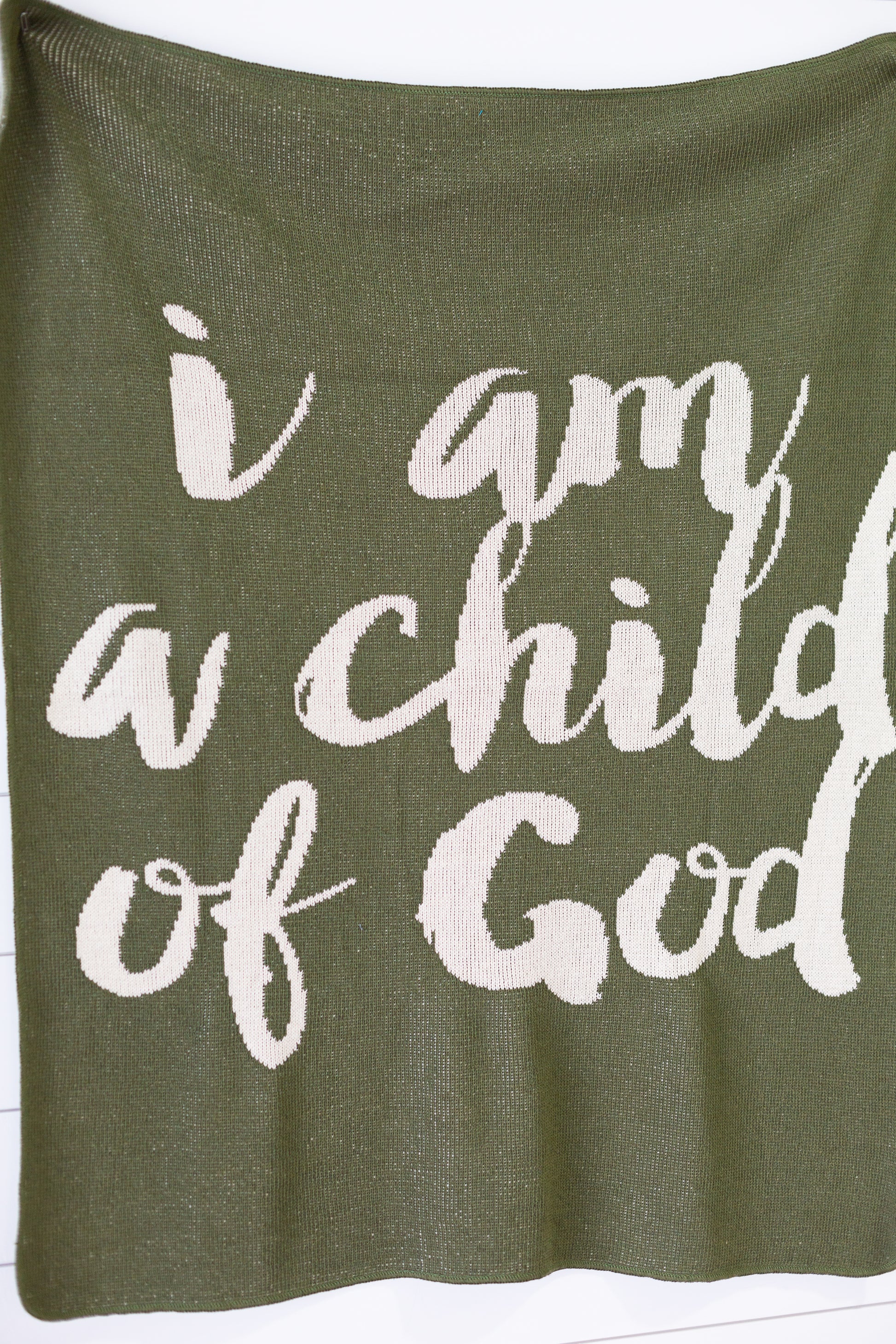 I Am a Child of God Recycled Cotton Throw Blanket | Made in USA