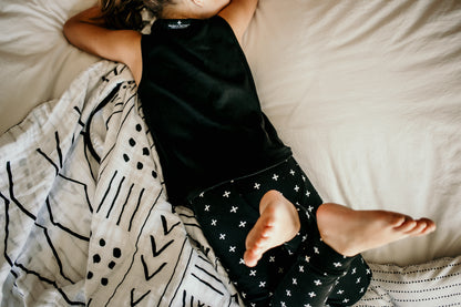 Mud Cloth + Moroccan Reversible Organic Muslin Quilt | GOTS Certified Organic Cotton Muslin