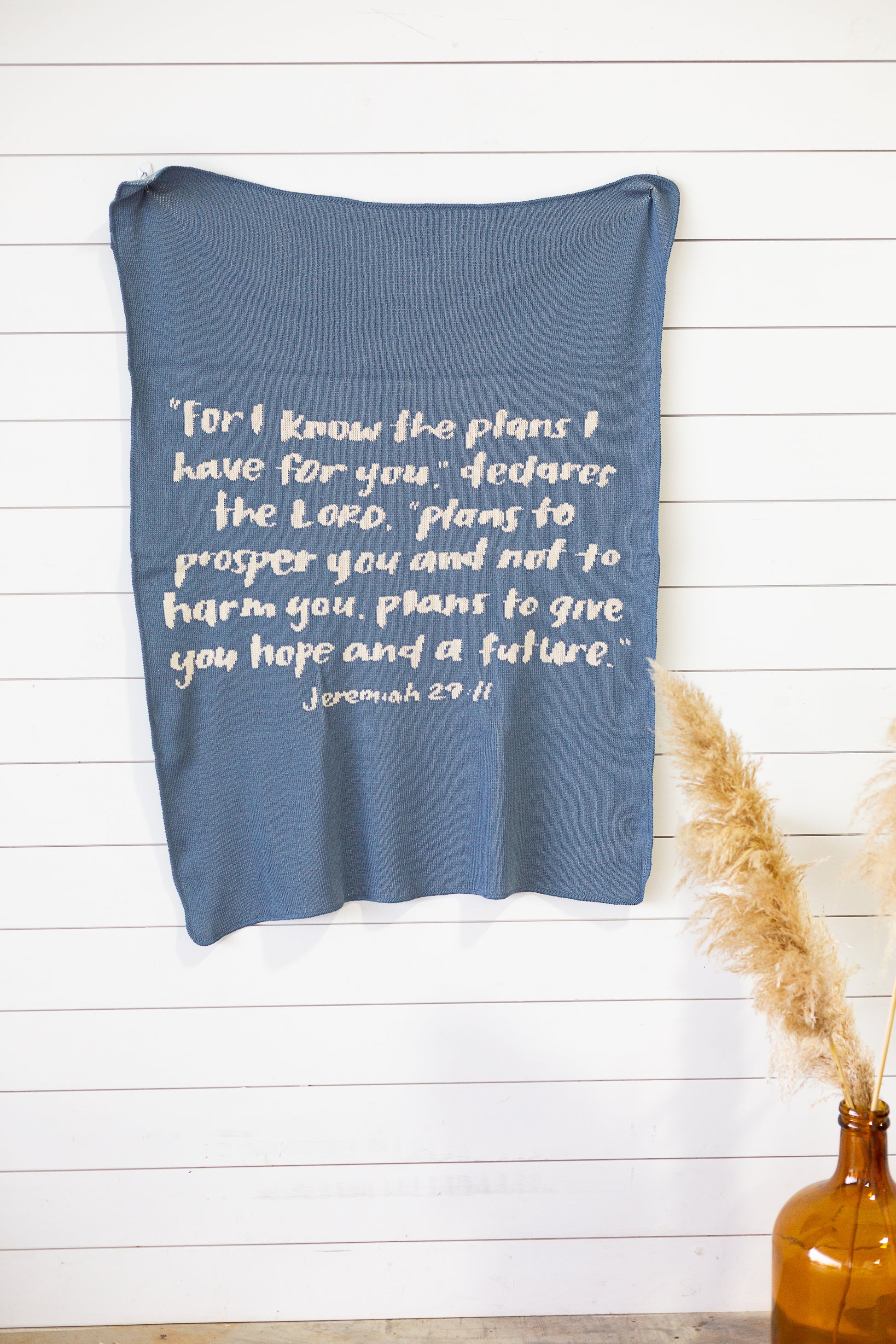Jeremiah 29:11 Recycled Cotton Throw Blanket | Made in USA