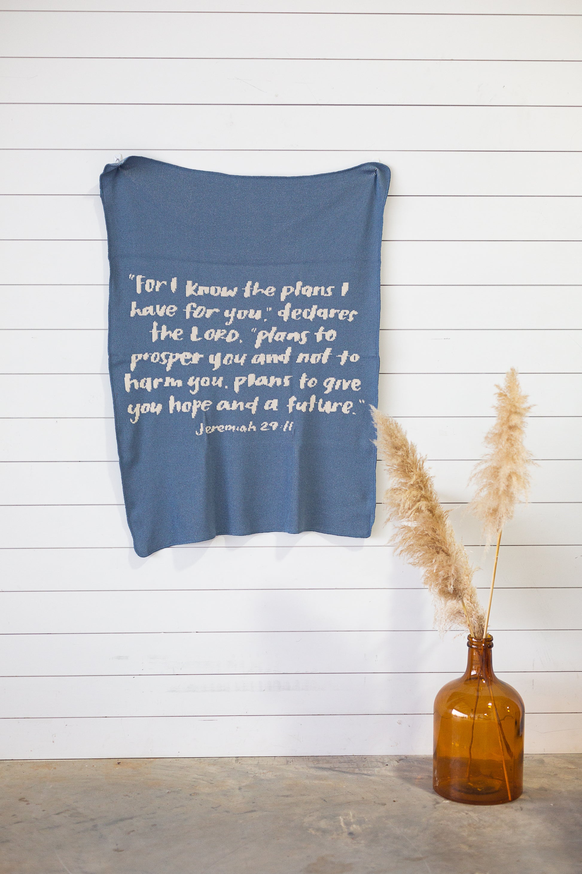Jeremiah 29:11 Recycled Cotton Throw Blanket | Made in USA