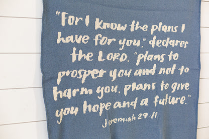 Jeremiah 29:11 Recycled Cotton Throw Blanket | Made in USA