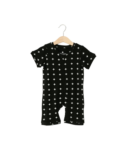 Organic Short Sleeve Zip Romper | GOTS Certified Organic Cotton | Signature Prints