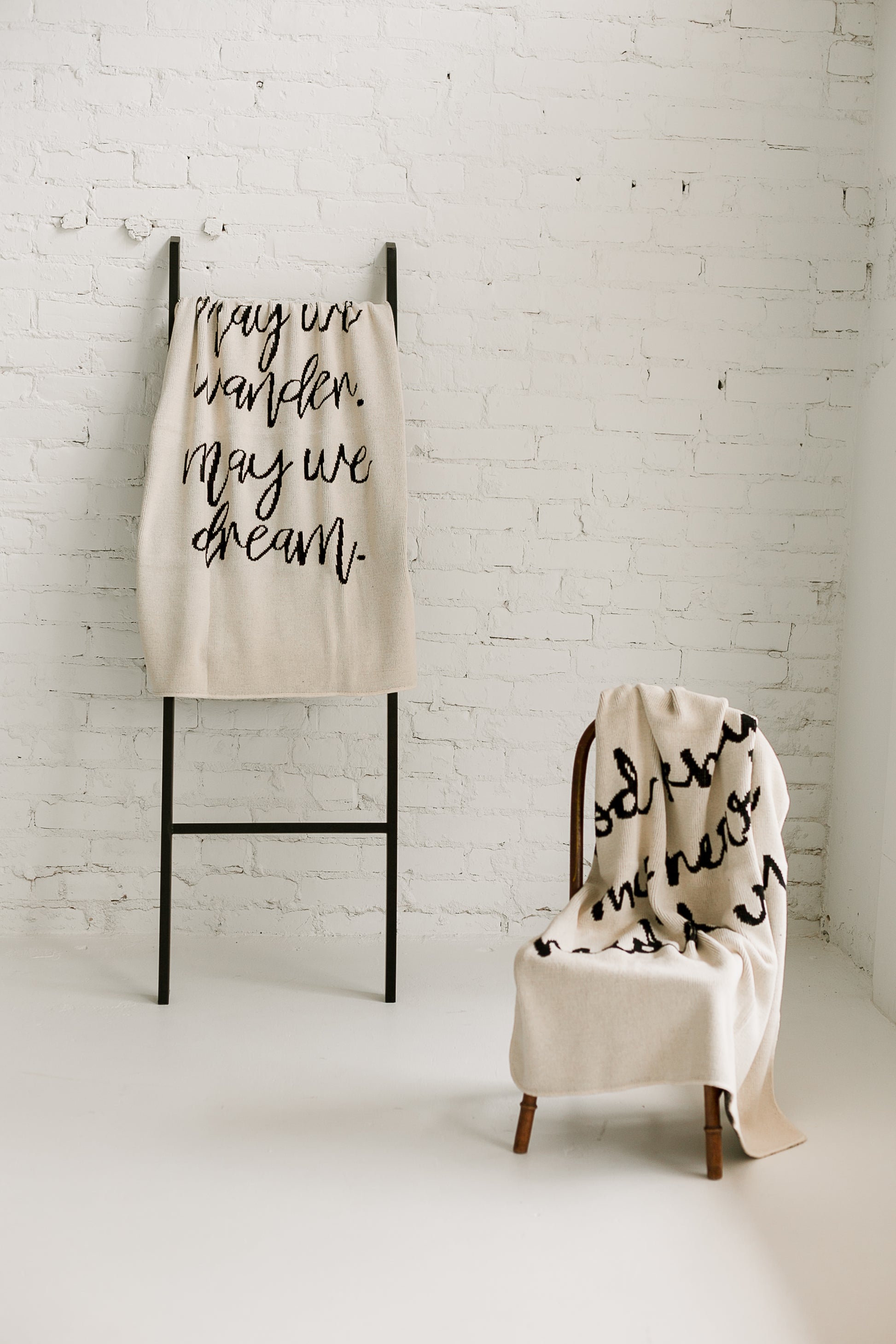 May We Wander May You Dream Recycled Cotton Throw | Made in USA