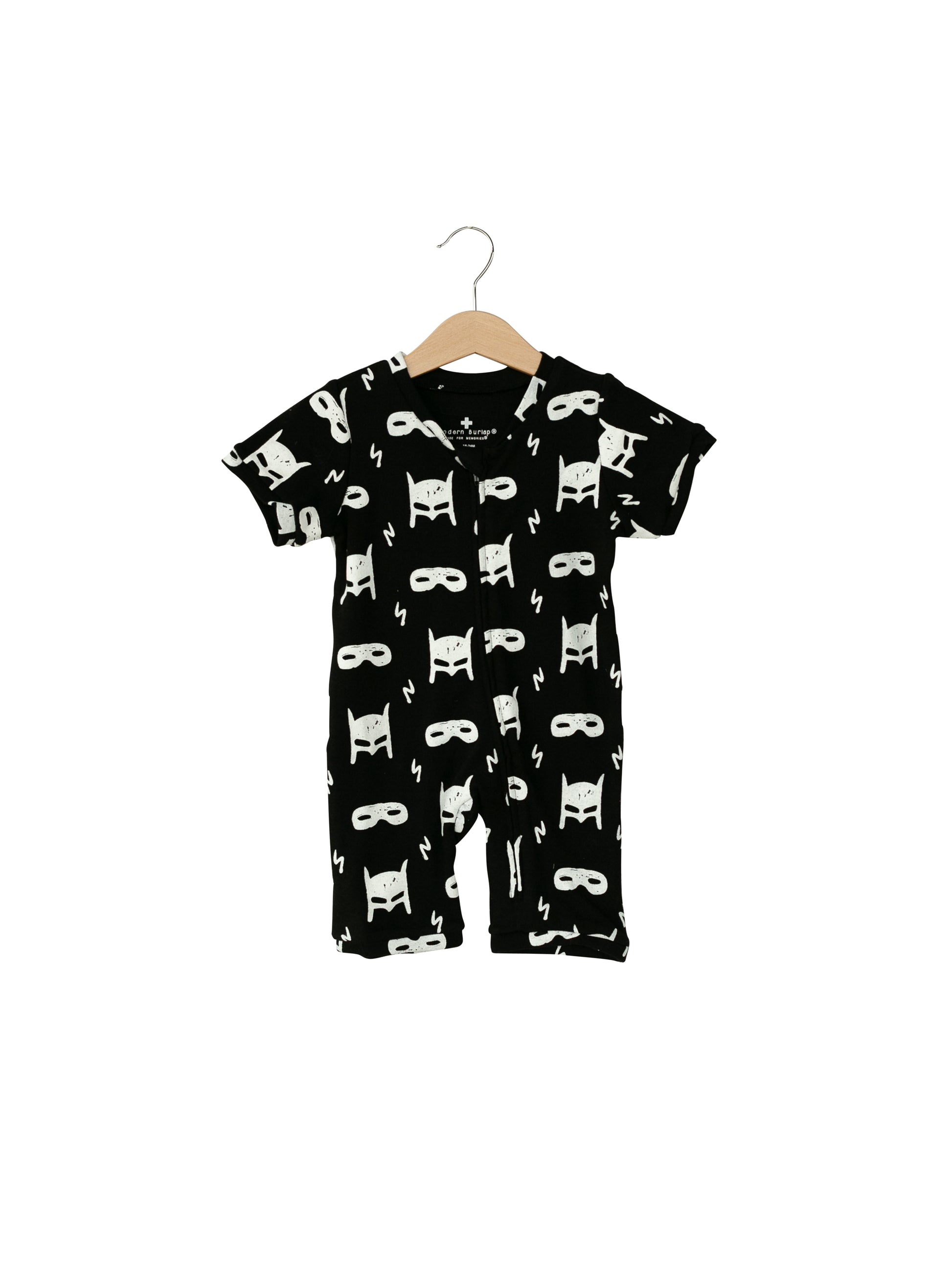 Organic Short Sleeve Zip Romper | GOTS Certified Organic Cotton | Signature Prints