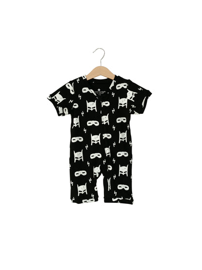 Organic Short Sleeve Zip Romper | GOTS Certified Organic Cotton | Signature Prints