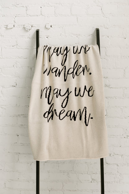 May We Wander May You Dream Recycled Cotton Throw | Made in USA