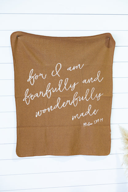 Fearfully and Wonderfully Made Recycled Cotton Throw | Made in USA