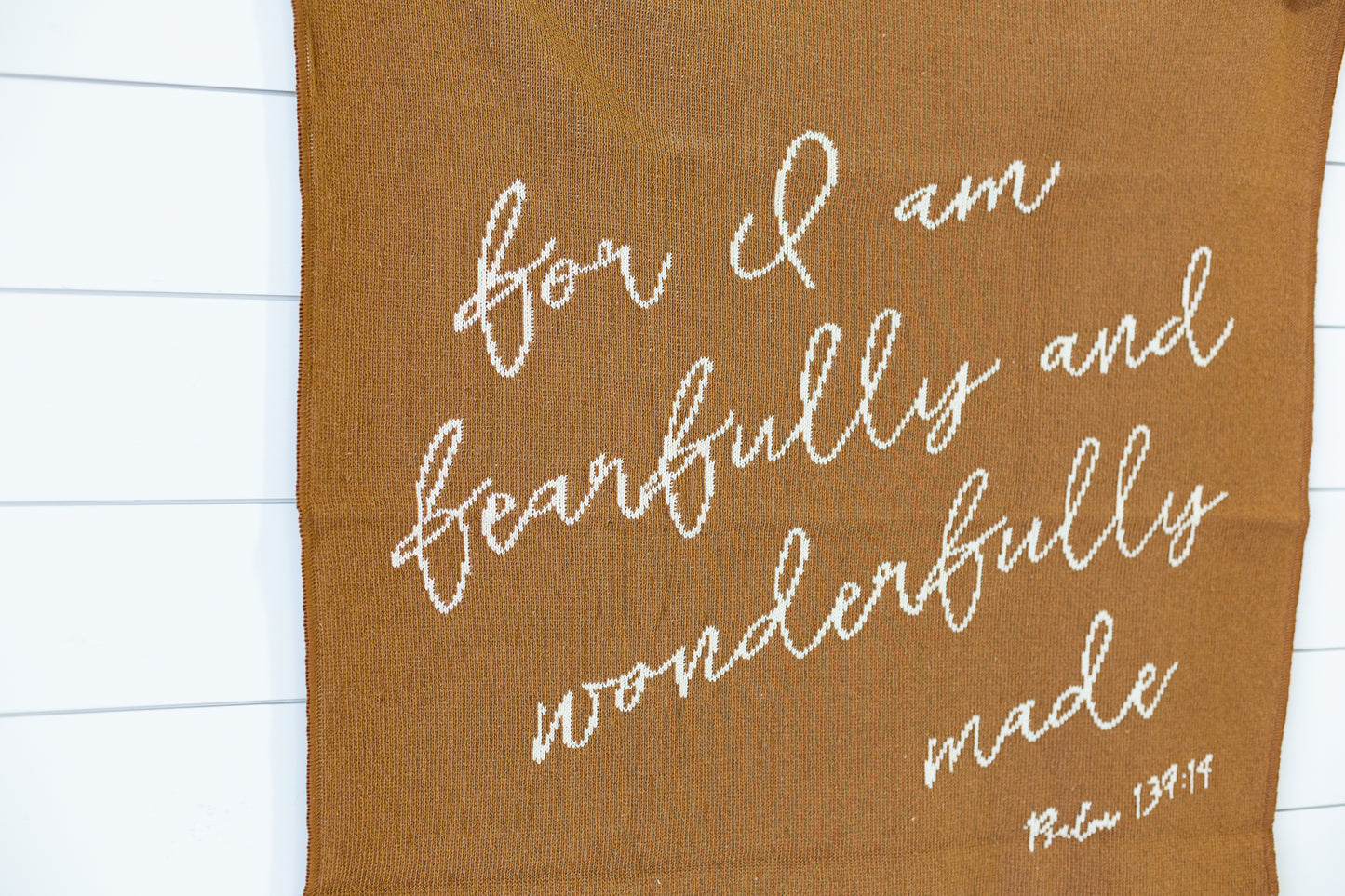 Fearfully and Wonderfully Made Recycled Cotton Throw | Made in USA
