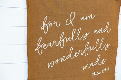 Fearfully and Wonderfully Made Recycled Cotton Throw | Made in USA