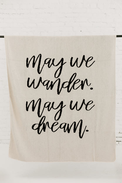 May We Wander May You Dream Recycled Cotton Throw | Made in USA