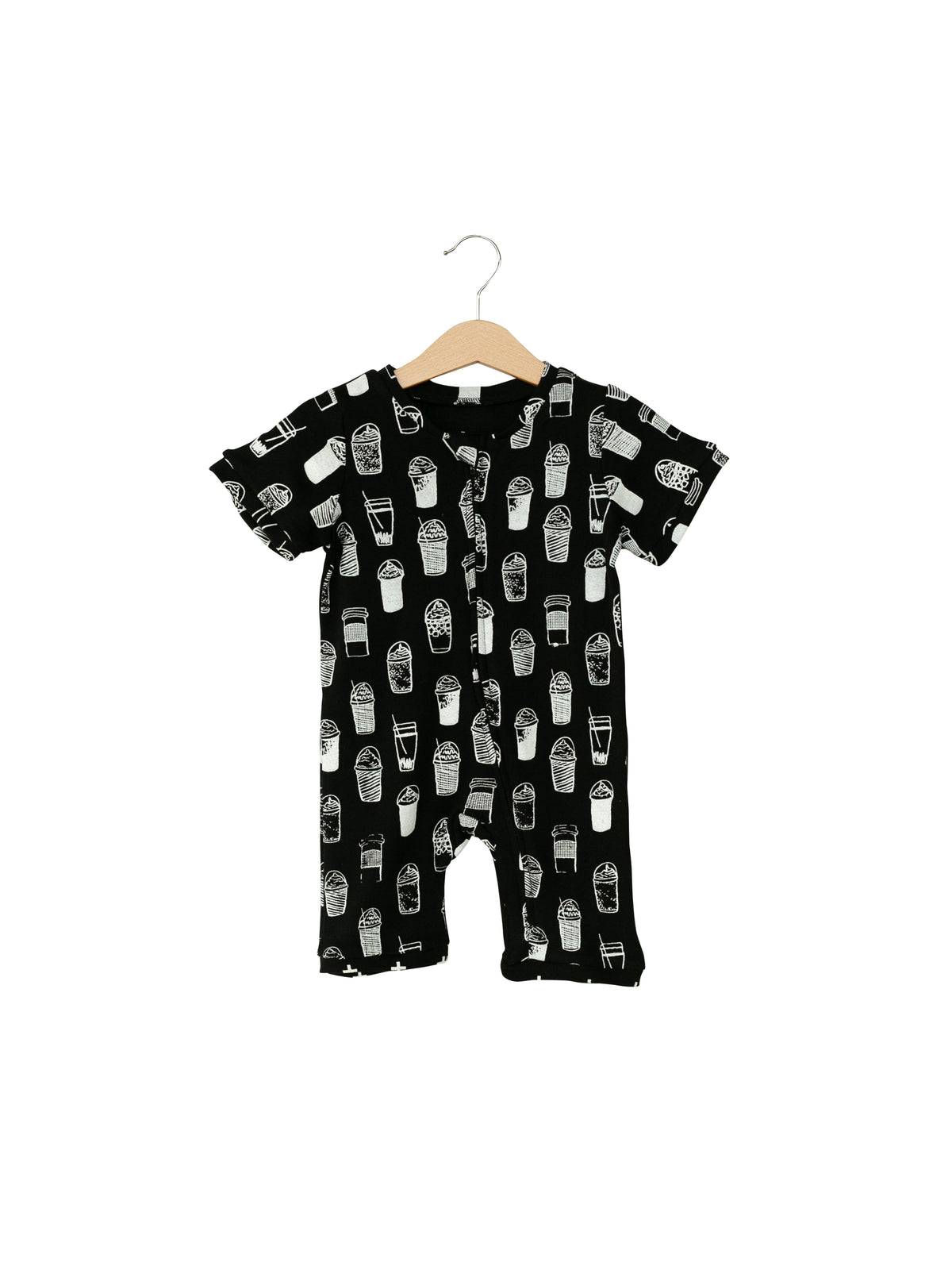 Organic Short Sleeve Zip Romper | GOTS Certified Organic Cotton | Signature Prints