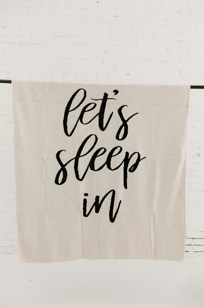 Let's Sleep In Recycled Cotton Throw Blanket | Made in USA