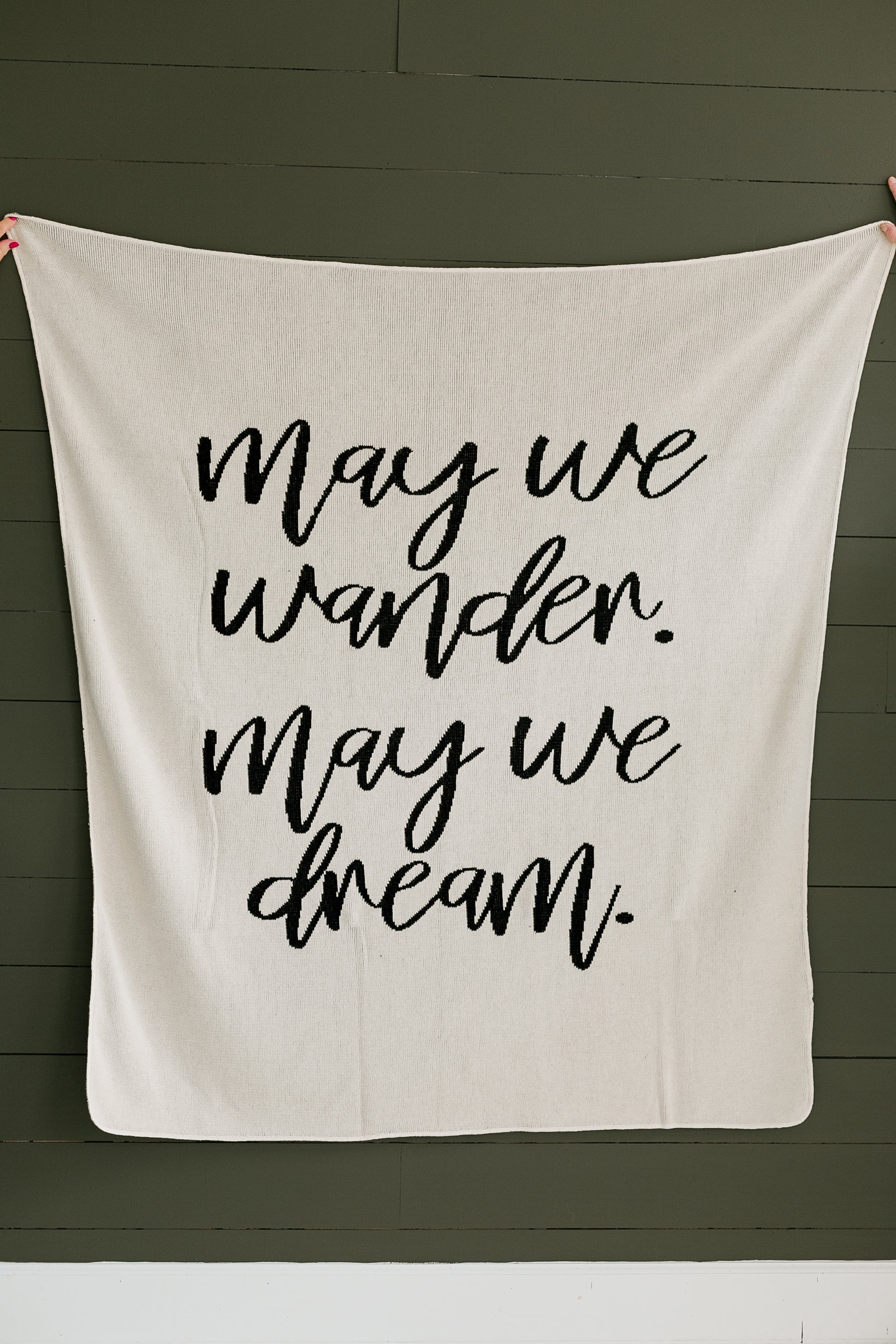 May We Wander May You Dream Recycled Cotton Throw | Made in USA