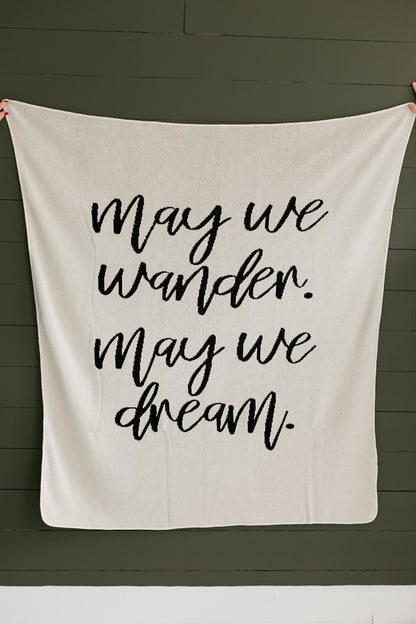 May We Wander May You Dream Recycled Cotton Throw | Made in USA