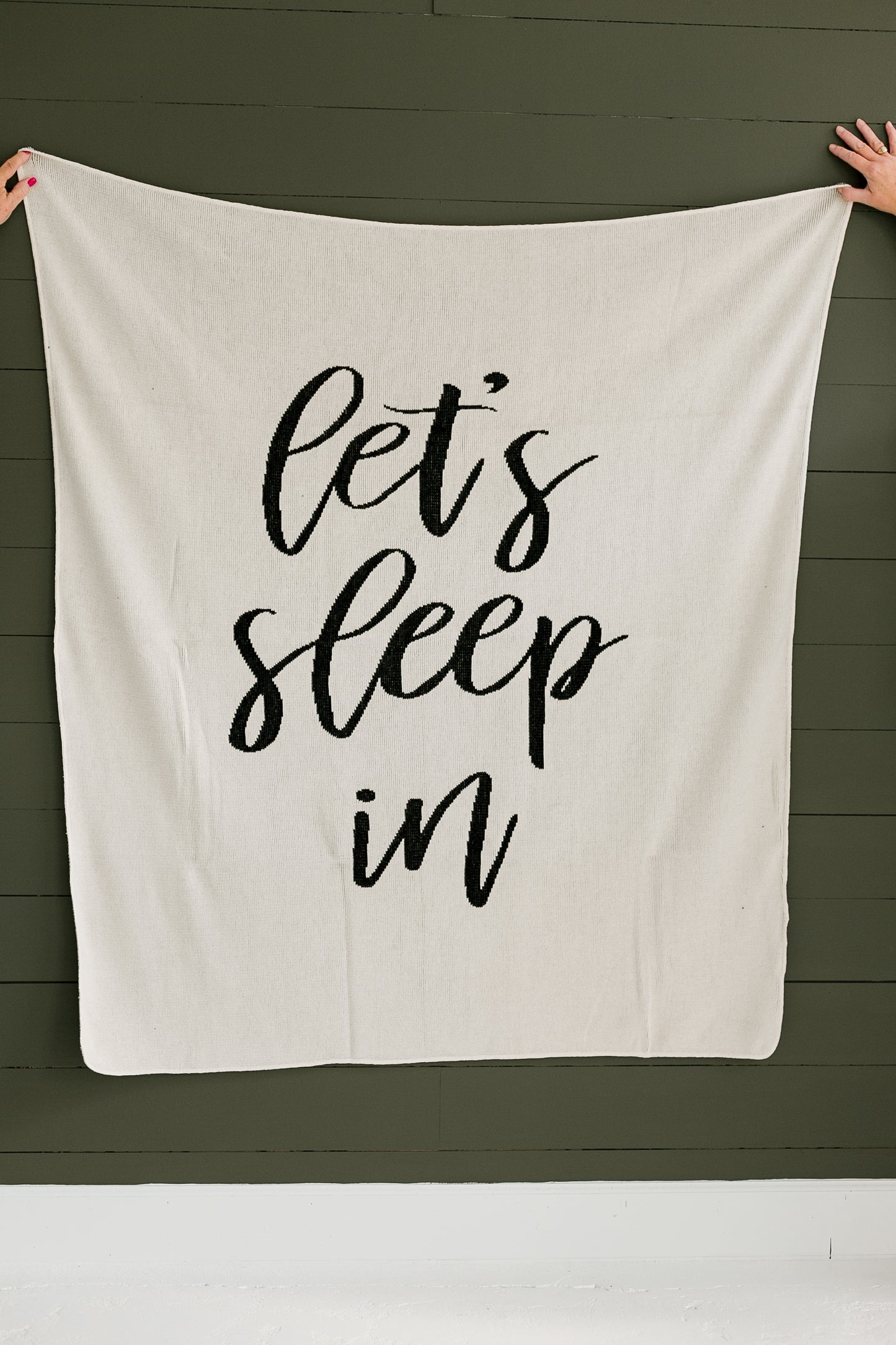 Let's Sleep In Recycled Cotton Throw Blanket | Made in USA