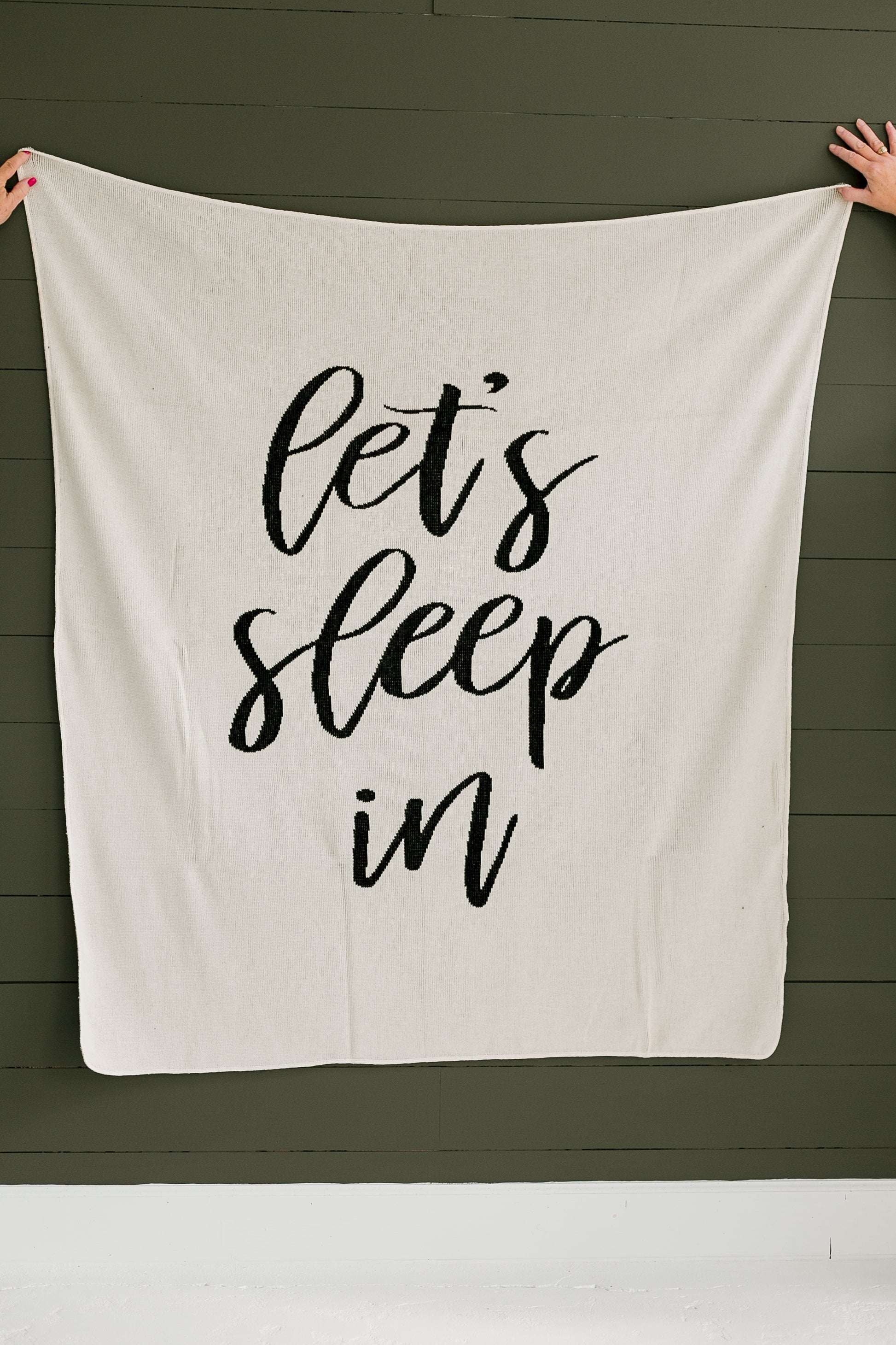 Let's Sleep In Recycled Cotton Throw Blanket | Made in USA