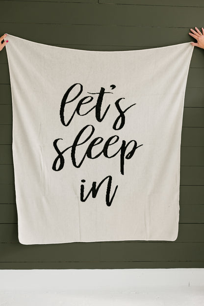 Let's Sleep In Recycled Cotton Throw Blanket | Made in USA