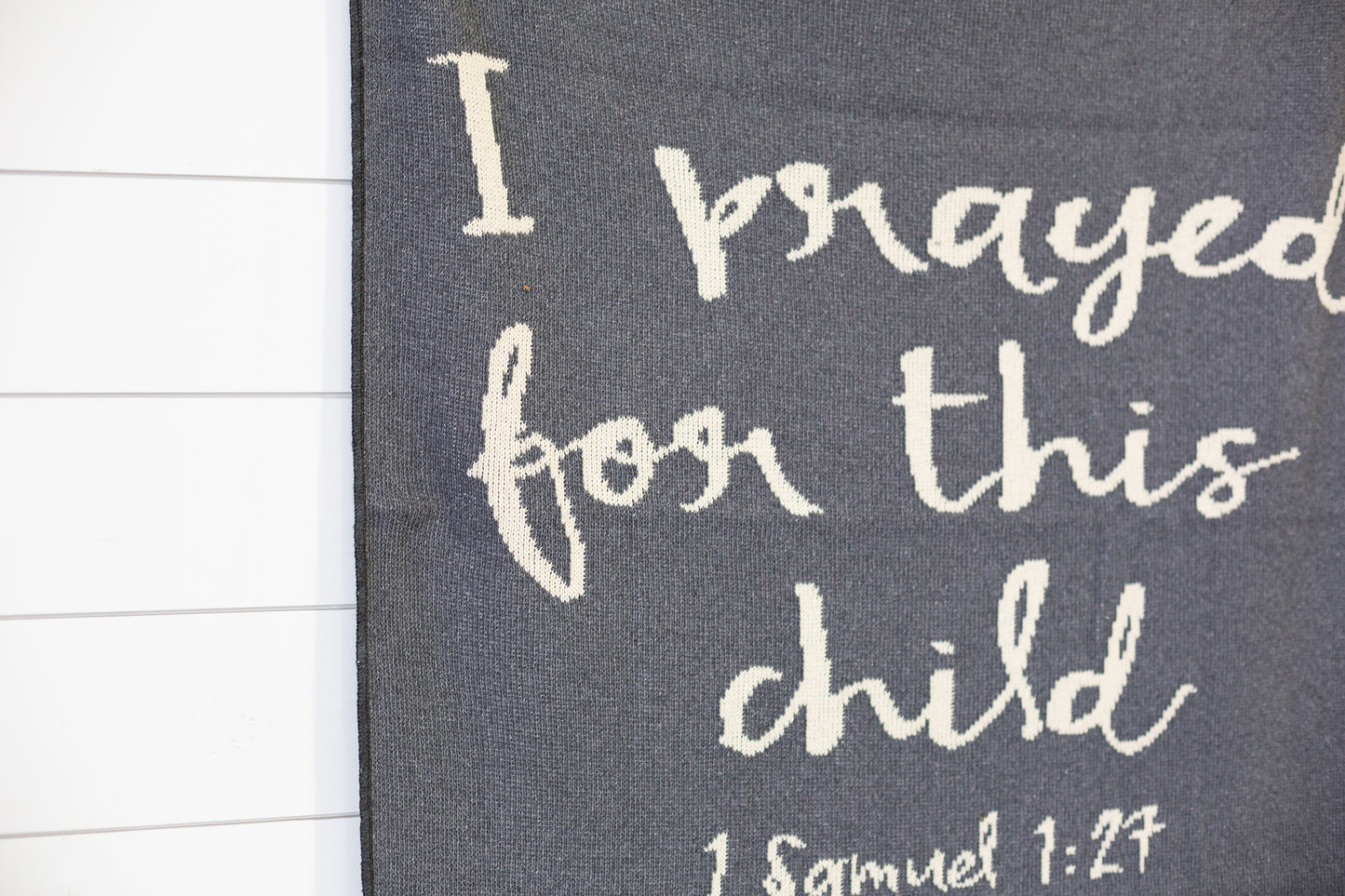 I Prayed for This Child Recycled Cotton Throw Blanket | Made in USA