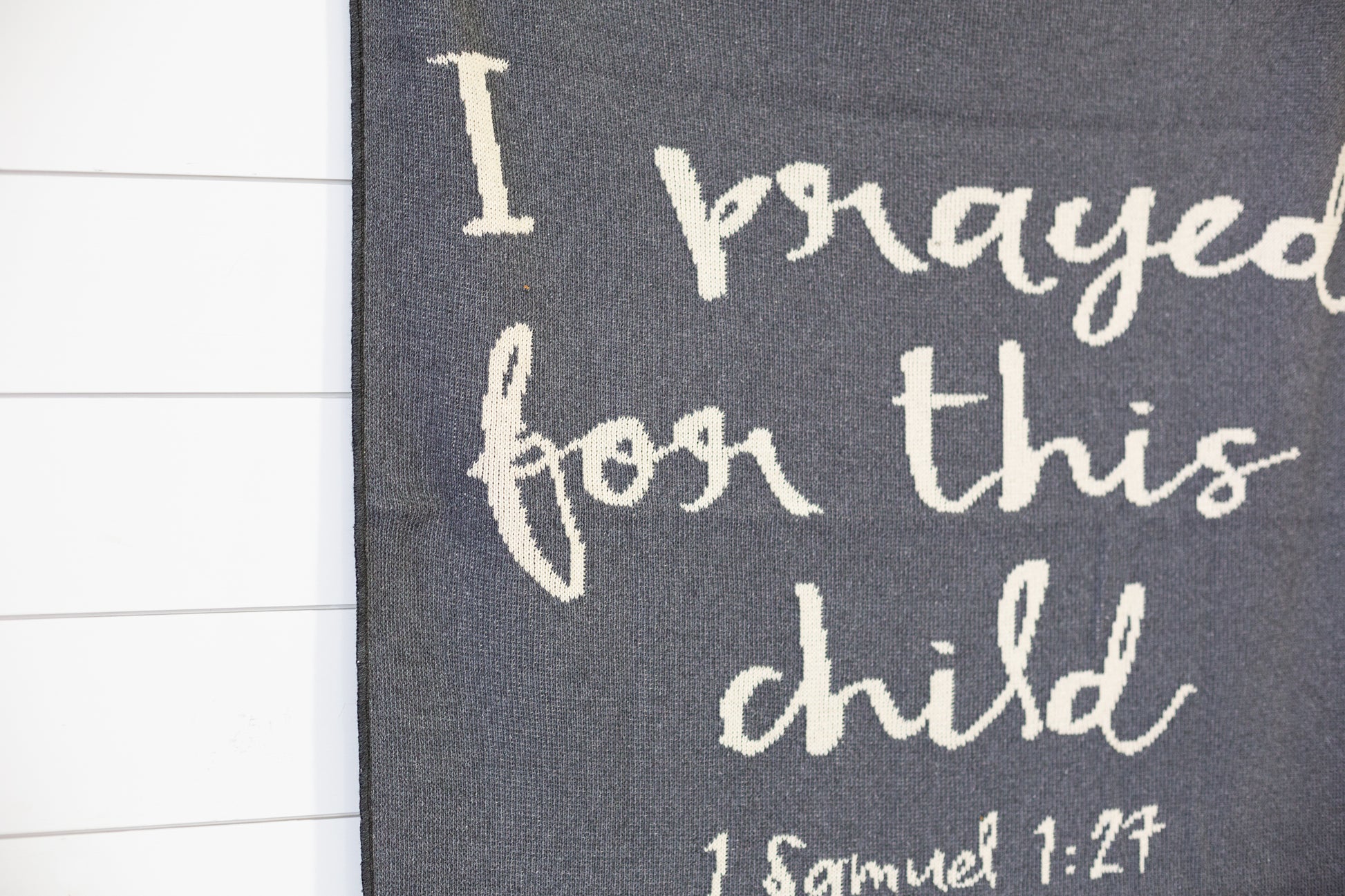 I Prayed for This Child Recycled Cotton Throw Blanket | Made in USA