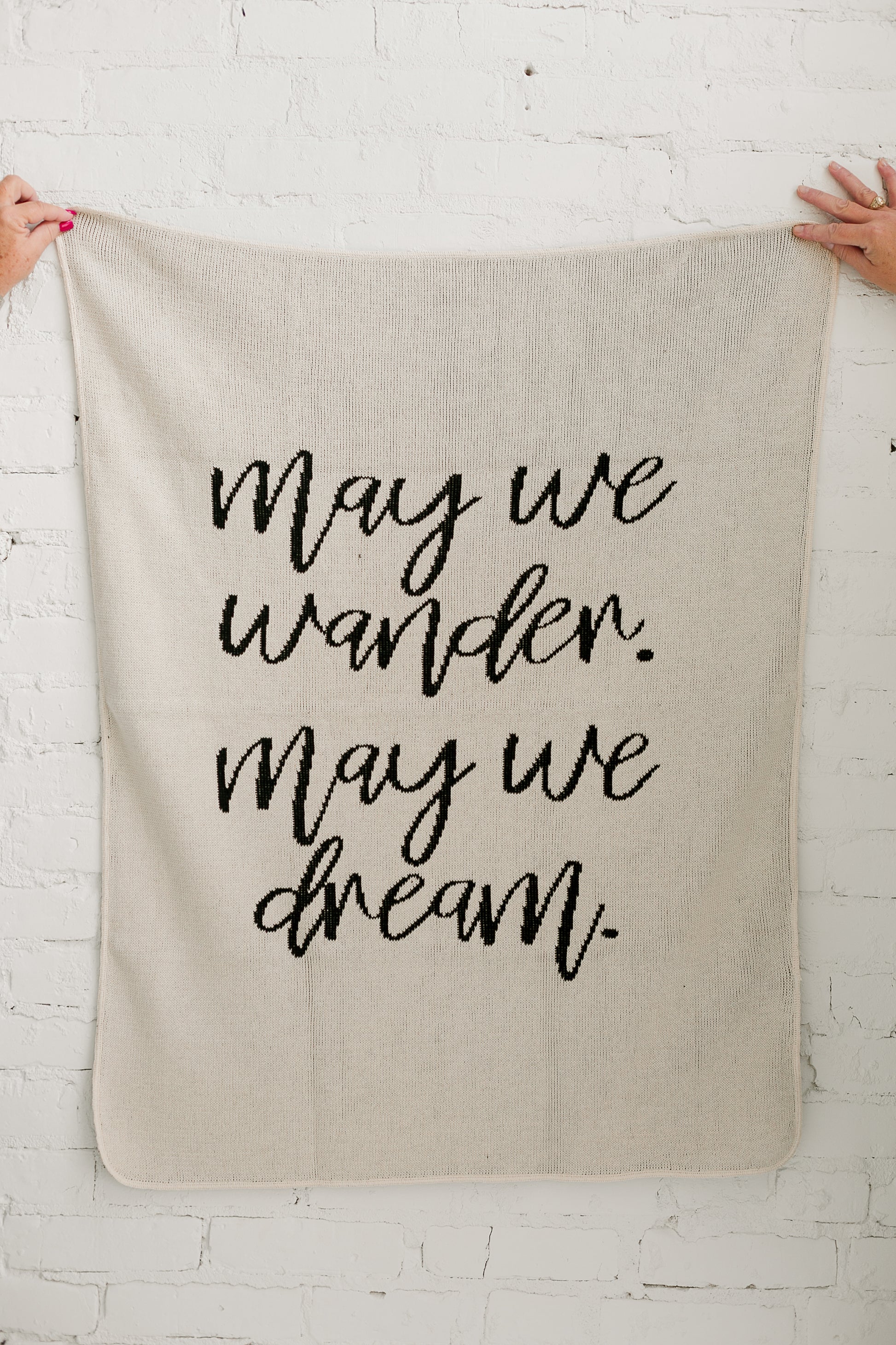 May We Wander May You Dream Recycled Cotton Throw | Made in USA