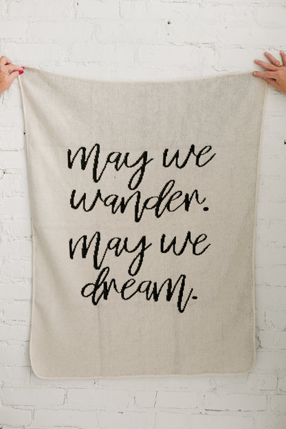 May We Wander May You Dream Recycled Cotton Throw | Made in USA