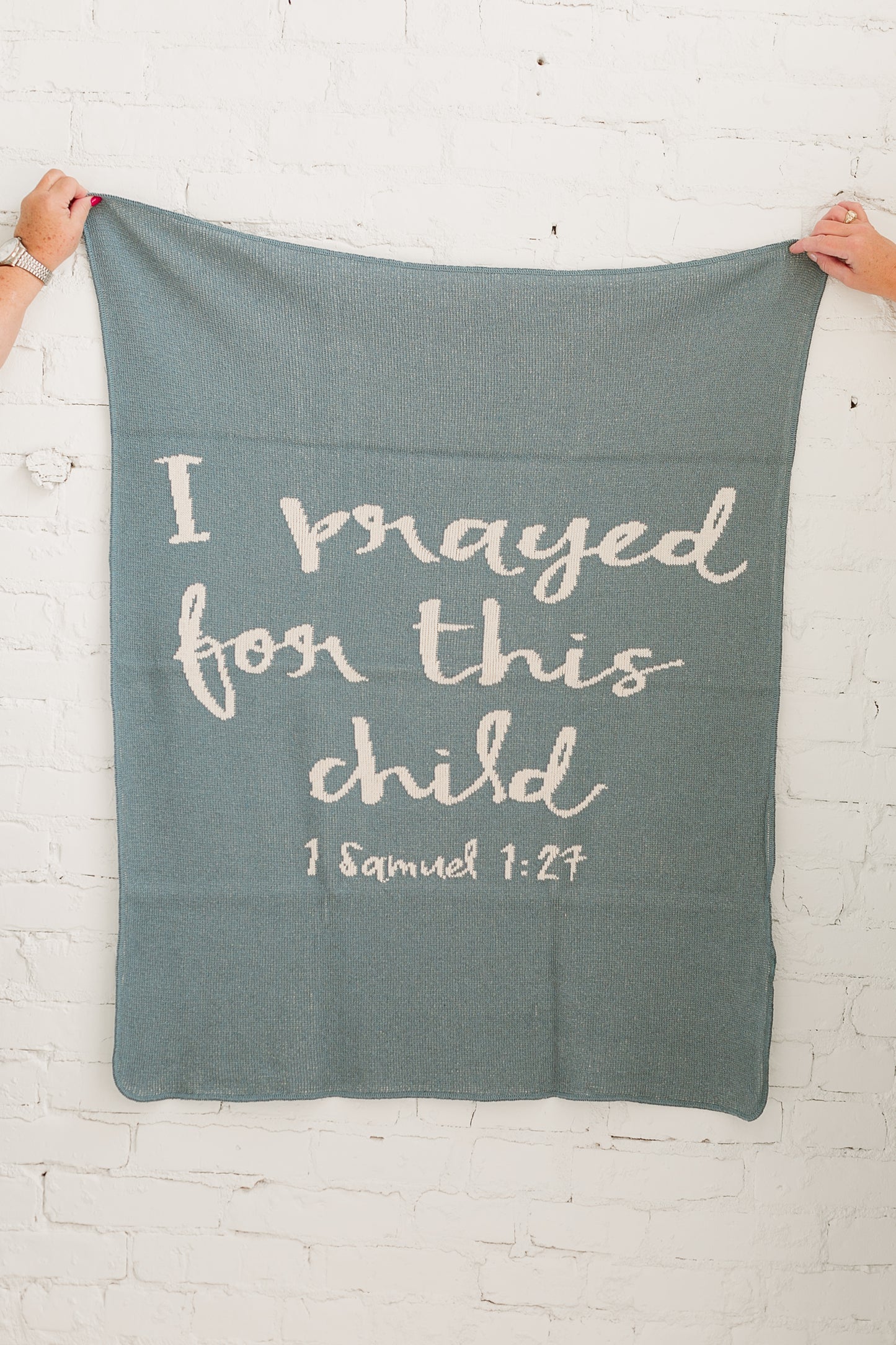 I Prayed for This Child Recycled Cotton Throw Blanket | Made in USA