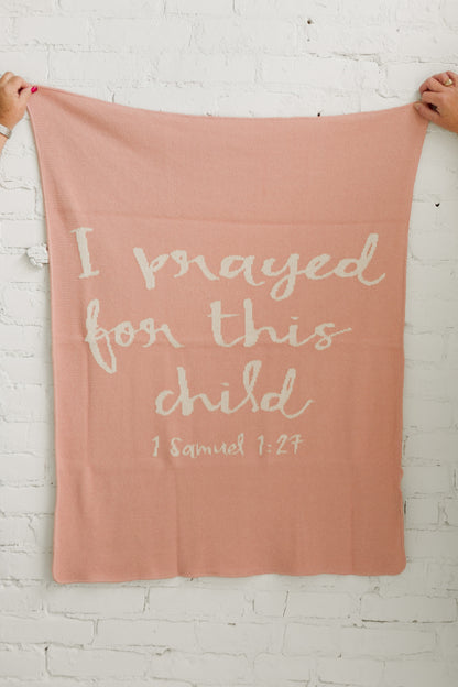 I Prayed for This Child Recycled Cotton Throw Blanket | Made in USA