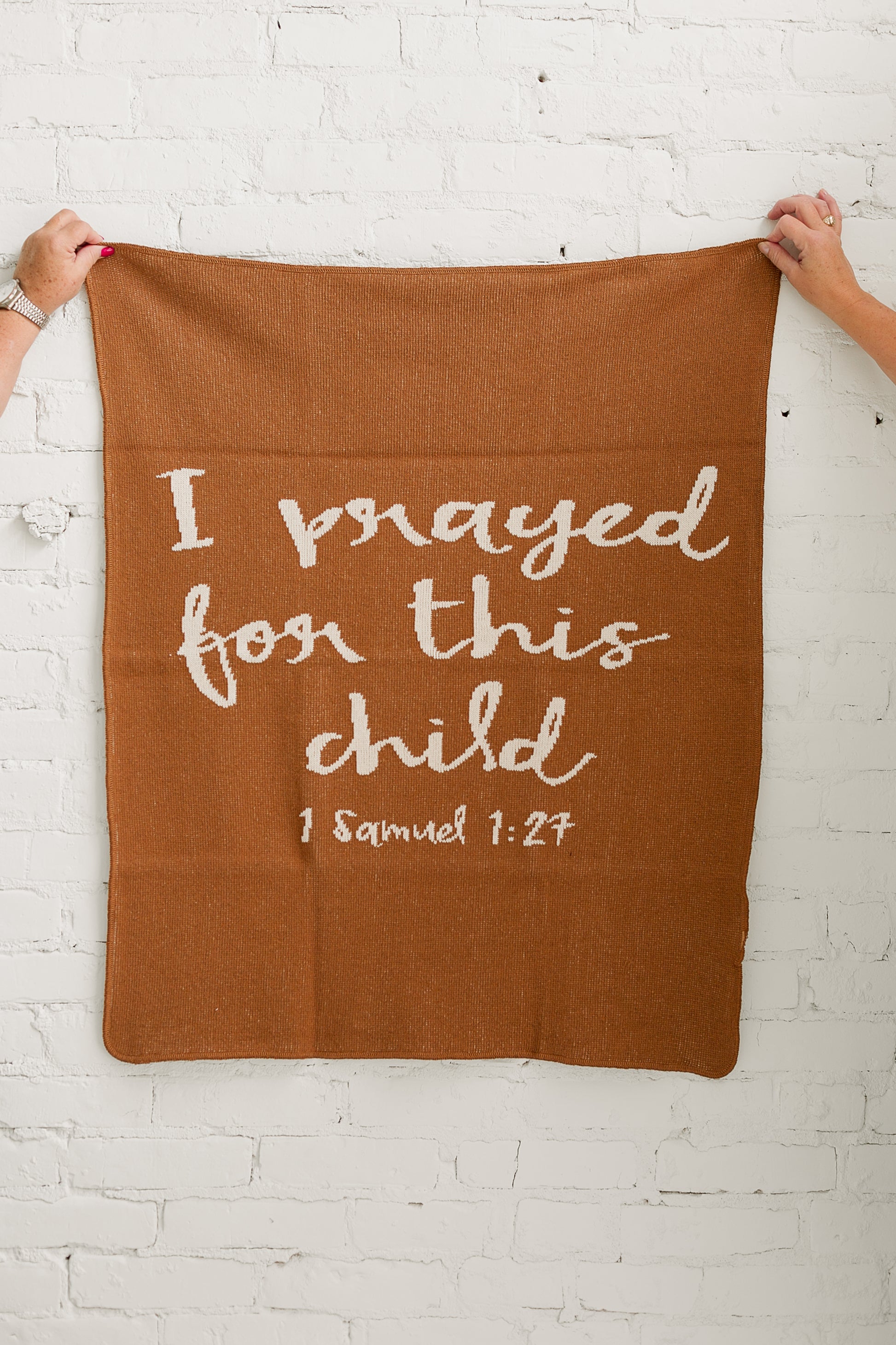 I Prayed for This Child Recycled Cotton Throw Blanket | Made in USA