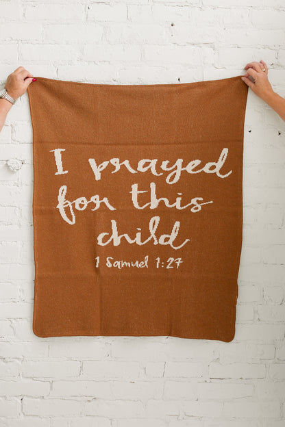 I Prayed for This Child Recycled Cotton Throw Blanket | Made in USA