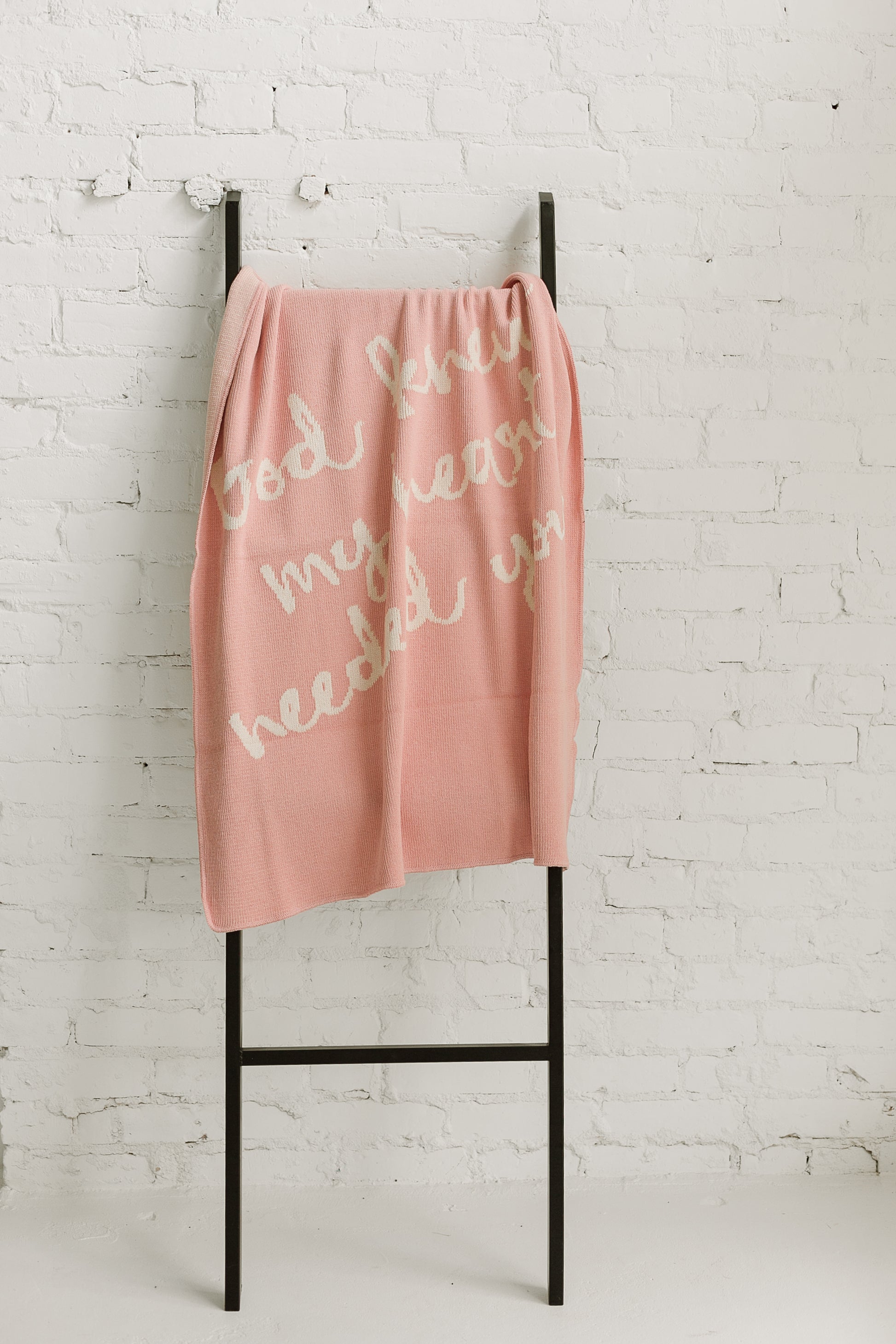 Made in the USA | Recycled Cotton Blend  God knew my heart needed you Throw Blanket