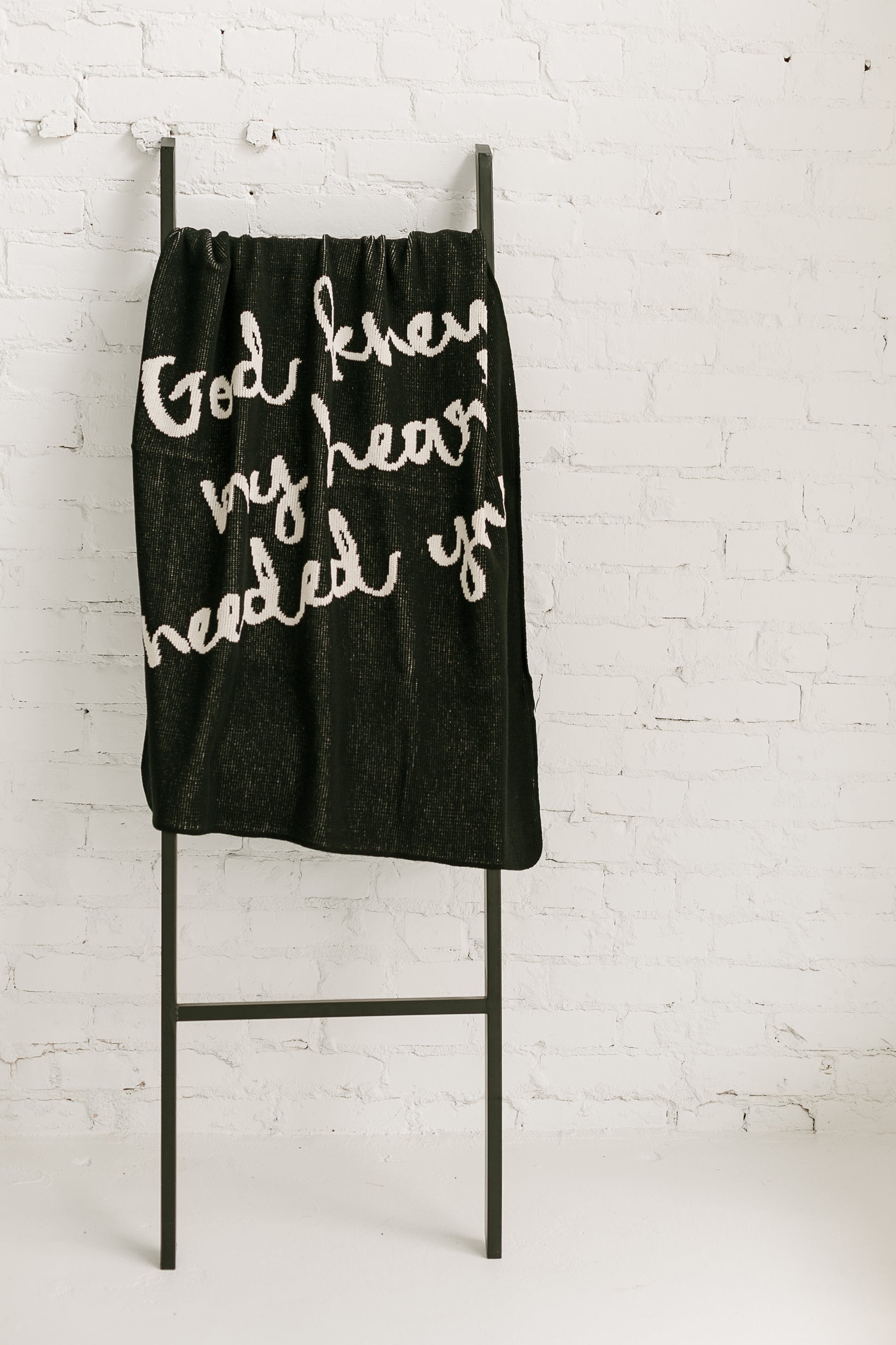 Made in the USA | Recycled Cotton Blend  God knew my heart needed you Throw Blanket
