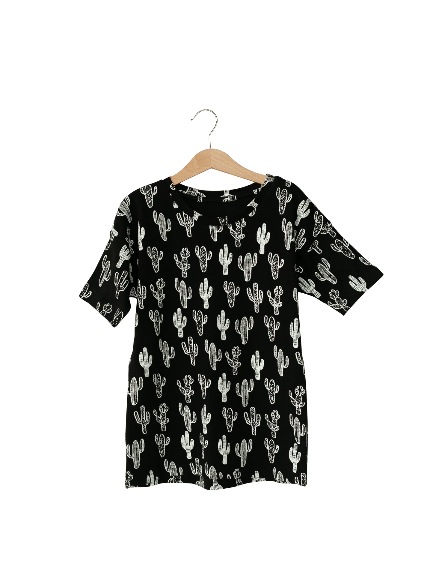Organic Slouch Dress | GOTS Certified Organic Cotton | White on Black Signature Prints