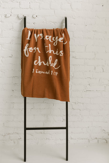 I Prayed for This Child Recycled Cotton Throw Blanket | Made in USA