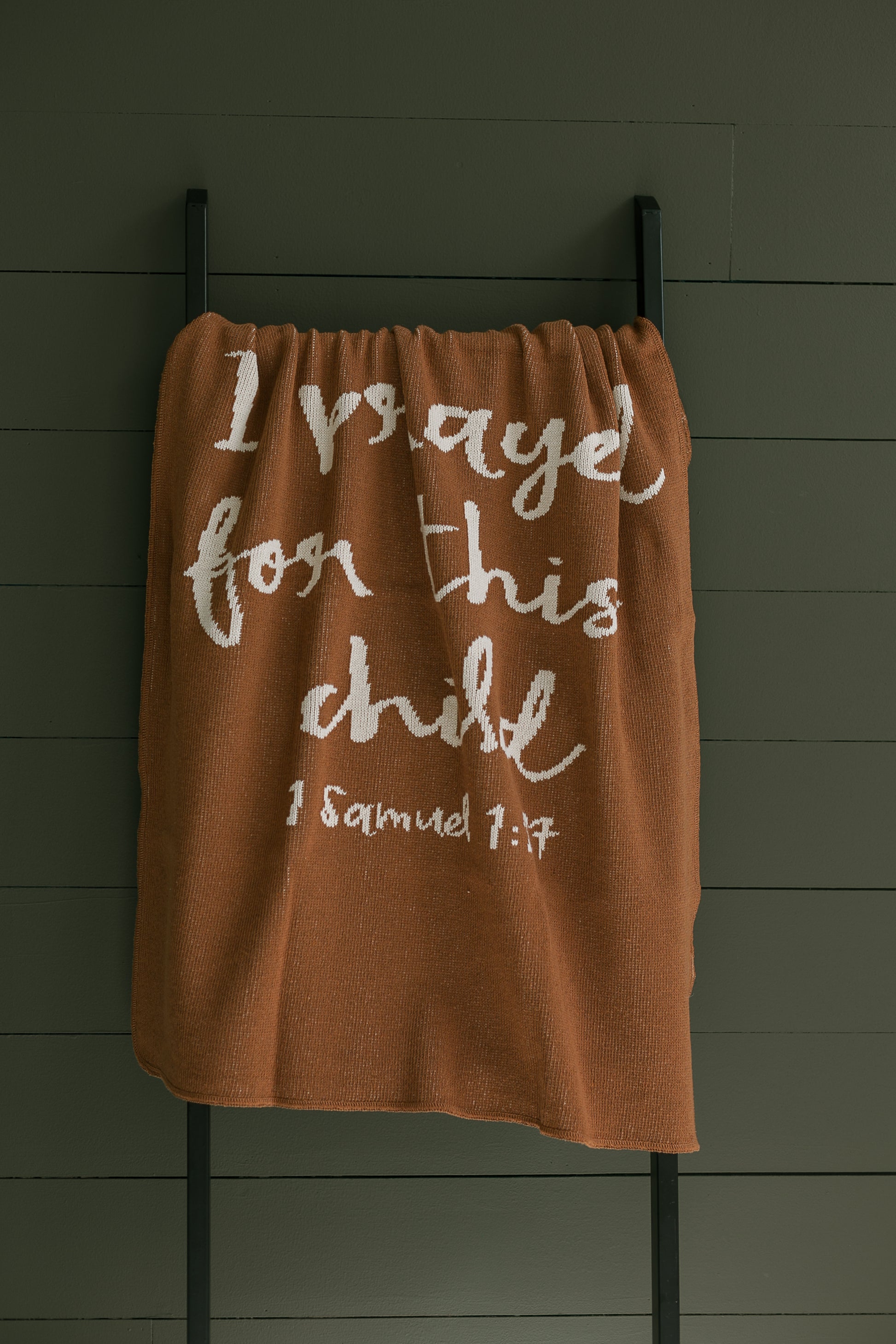 I Prayed for This Child Recycled Cotton Throw Blanket | Made in USA