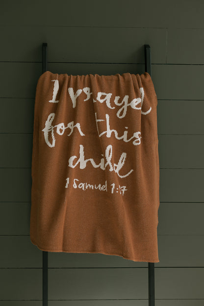I Prayed for This Child Recycled Cotton Throw Blanket | Made in USA