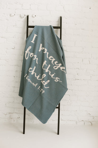 I Prayed for This Child Recycled Cotton Throw Blanket | Made in USA