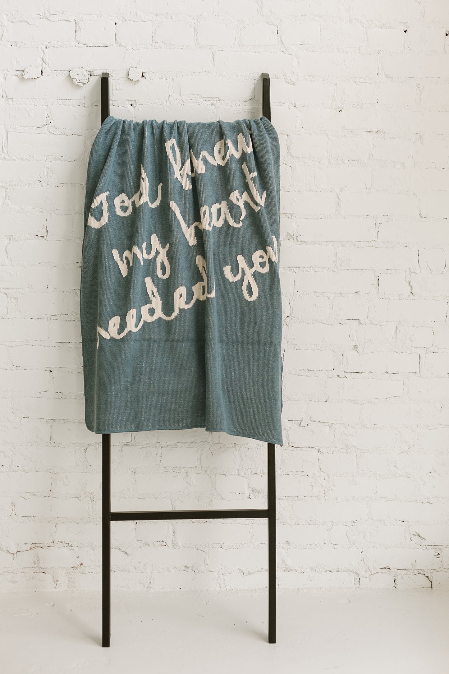 Made in the USA | Recycled Cotton Blend  God knew my heart needed you Throw Blanket